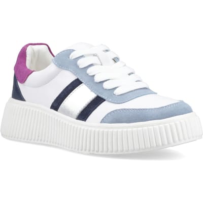 Hush Puppies Holly Suede Dames Zilveren Standaard Sneakers