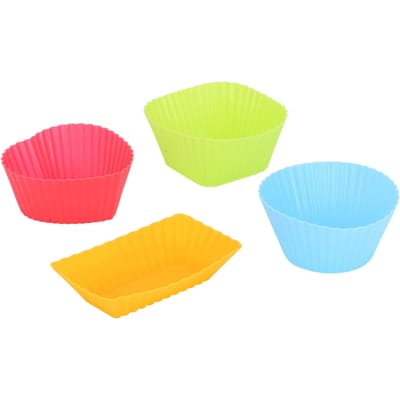 40 Stuks Siliconen Bento Bakvormpjes Niet Plakkerig Herbruikbaar Bento Box Accessoires Siliconen Muffin L(for 6.5-9kg) yellow