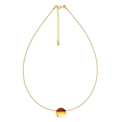 Sunrise Baltische amber verguld zilveren ketting