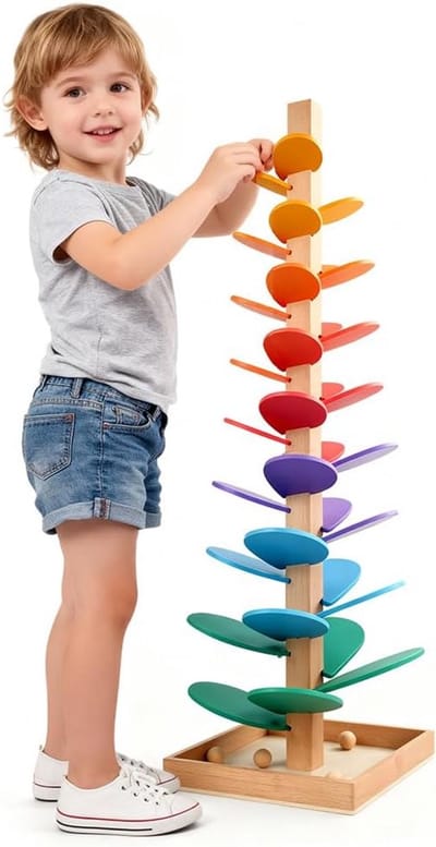 Houten Klankboom Kogelbaan met Regenboogeffect voor Kinderen