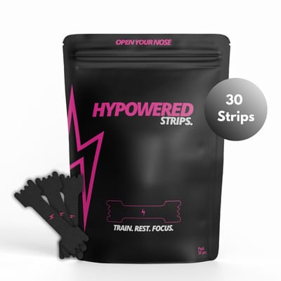 Hypowered Neusstrips - Zwart - Sport Neuspleisters - Nose Strips - Anti-Snurk slaapstrips - Neusspreiders - Ideaal voor sport en slaap - 30 stuks