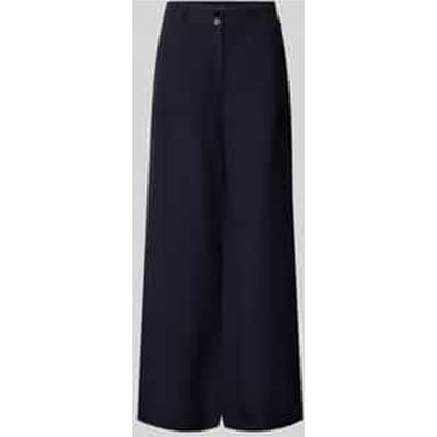 wide fit stoffen broek van viscosemix met linnen-aandeel