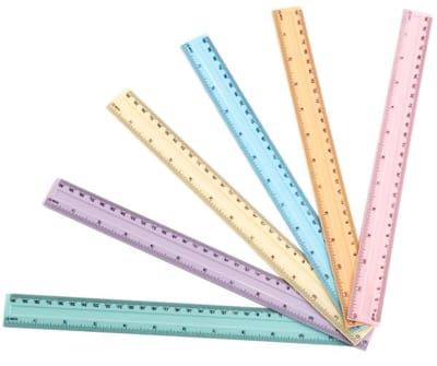 SnelShoppen - Set van 6 Plastic Linialen 30cm/12 Inch, Flexibele Precisieliniaal in 6 Kleuren, Meetinstrument voor School, Kantoor en Thuis