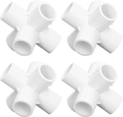Dailygoods- Pijpconnector 6-weg Elleboogontwerp - PVC Fittingen - Kunststof Connector - Slagvast - Voor Binnen/Buiten Gebruik - 20 Mm Binnendiameter - Pijpfitting
