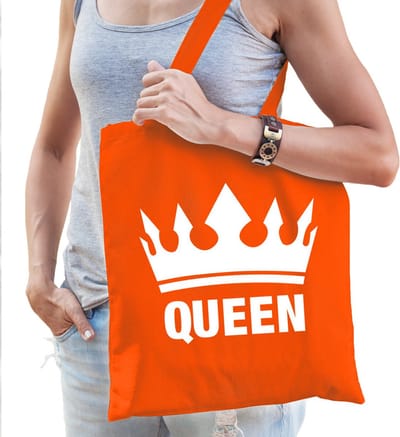 Oranje Queen Koningsdag tasje voor dames - Koningsdag / Oranje supporter accessoire