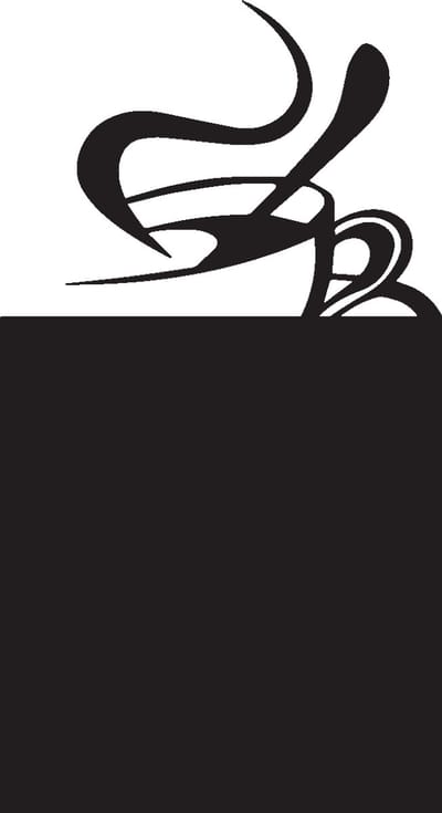 Schoolbordsticker - uitwisbare zelfklevende muurstickers - ABSTRACTE KOFFIE + WITTE VLOEIBARE KRIJT - 100x55cm