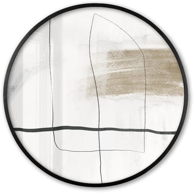 Poster in lijst Rond - Fotolijst 60x60 cm - Posters - Kunst - Minimalisme - Abstract - Ronde posterlijst zwart - Decoratie - Wanddecoratie woonkamer - Muurdecoratie slaapkamer