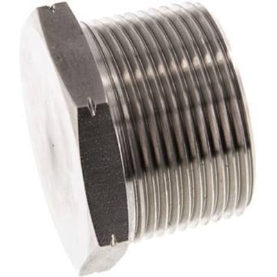 1 1/4'' NPT Buitendraad RVS Plug met Buitenzeskant 80 Bar - FL1-M-S-114N-E