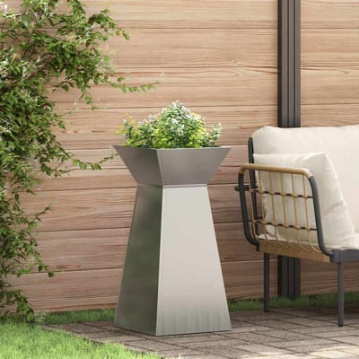vidaXL - Pilarenbak - zilver - 35 - x - 35 - x - 73 - cm - Gegalvaniseerd - staal