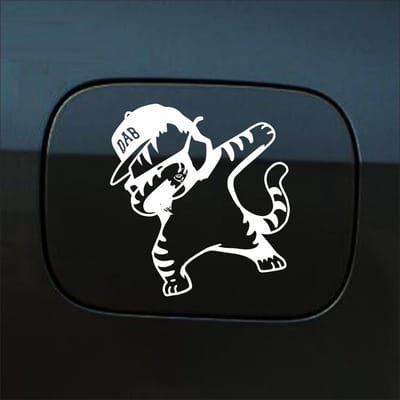 Bumpersticker - Dab - 15 X 14 - Wit