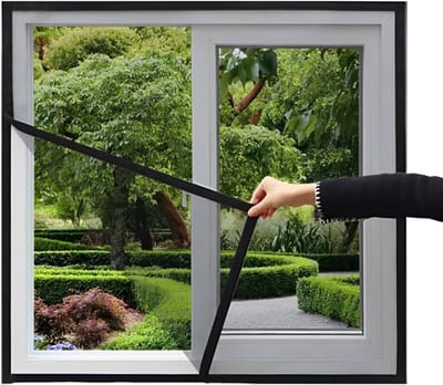 Horren voor raam - Vliegenhor venster - Insecten buiten houden - Zelfklevende installatie - 75x175cm - Zwart
