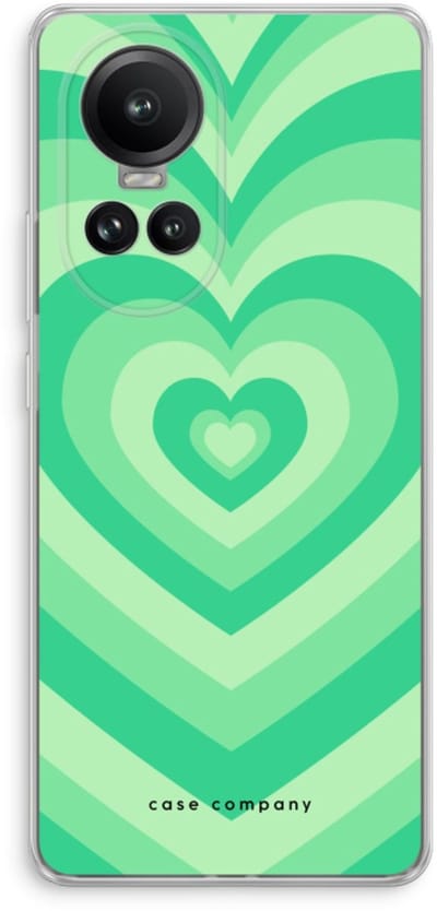 Case Company® - Hoesje geschikt voor Oppo Reno 10 Pro hoesje - Hart Groen - Soft Cover Telefoonhoesje - Bescherming aan alle Kanten en Schermrand