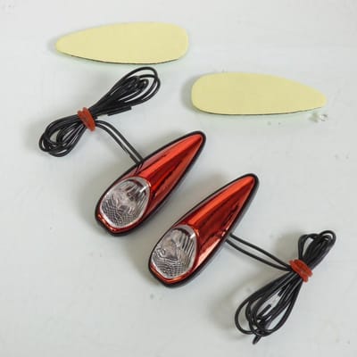 Mini clignotant goutte d'eau rouge verre blanc LED pour moto scooter feu décoratif
