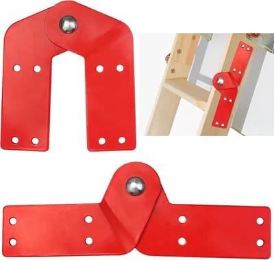 2 stuks scharnieren - voor zoldertrappen - 24*4.7*8.5cm - Inclusief 16 schroeven - Vervangende set voor opvouwbare trapladder in visgraatmotief in rood