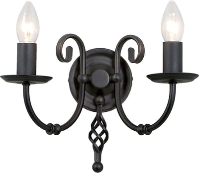 Landelijke Kroonluchter - Steady Lighting - Metaal - Landelijk - E14 - L: 36cm - Voor Binnen - Woonkamer - Eetkamer - Zwart