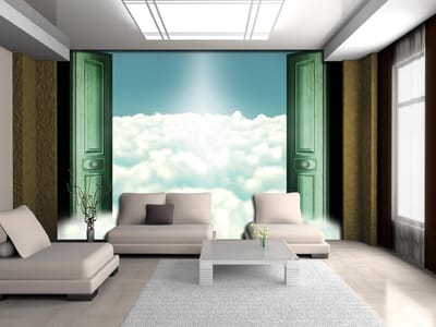 Sky Clouds Doors Photo Wallcovering