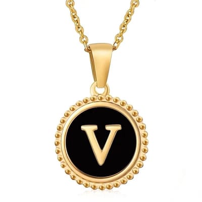 Aramat Jewels | Halskettingen | Stalen dames ketting letter goudkleur | V | |1,5mm | Staal | Volwassenen | Verkleurd niet
