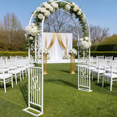 Metalen tuinboog - Bruiloft prieel latwerk voor klimplanten Outdoor Ceremonie & Par Dets Pera voor achtertuin Ln Patio & Yard