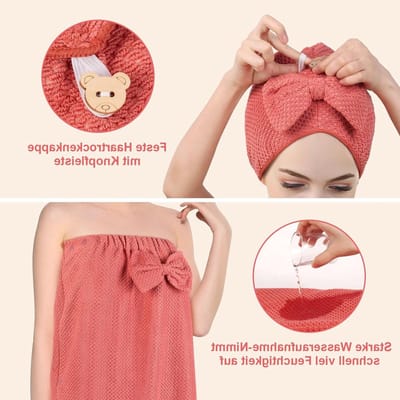 Saunakilt voor Vrouwen met Douchekap - Premium Frottee, Fluffy en Zacht voor een Comfortabele Sauna-ervaring - Ideaal voor Wellness en Ontspanning