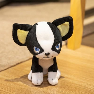 Schattige Iggy Hond Pluche Speelgoed Zwart En Wit Puppy Chihuahua Knuffeldier Pop Zacht Verzameling Huisdecoratie Speelgoed Verjaardag Jongen Cadeau 14cm black