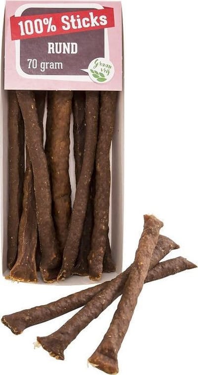 100%- Rundvlees-sticks-hondensnacks-10 x 50 gram