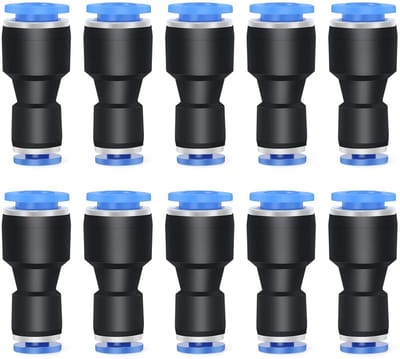 Dailygoods- Reductiefitting 10mm OD x 8mm OD - 10 Stuks - Pneumatische Aansluitingen - Duurzaam - Eenvoudige Montage - Hoge Installatie-efficiëntie - Pneumatische Fitting
