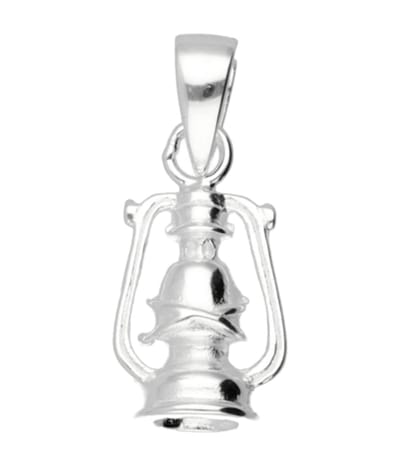 Zilveren Olielamp Stormlamp kettinghanger
