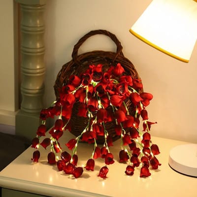 Lichtsnoer - Bureaulamp - Kunstrozen met LED Verlichting – 10 Stuks – 52cm Nepbloemen – Rozenboeket voor Interieurdecoratie – Verlichte Kunstbloemen met Warm Licht – Zonder Vaas – Decoratie voor Woonkamer, Slaapkamer & Tafel
