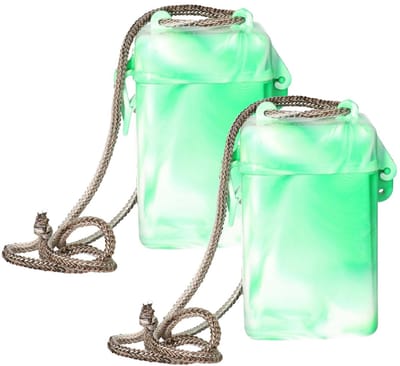 Bestway opbergkoker waterdicht - 2x - groen - 11 cm - geldkoker - voor geld/pasjes/ID - vakantie