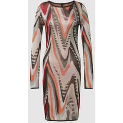 Knielange jurk met all-over motief, model 'SCARLETT'