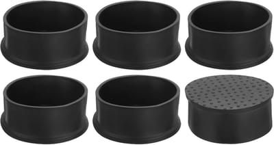 6x Ronde Stoelpootdoppen 80mm Zwart Antislip Vloerbeschermers voor Stoelen en Tafels