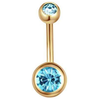 Navel Piercing - Goud Met Steentjes