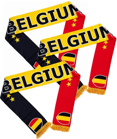 Funny Fashion België supporters sjaal - 3x - 150 cm - landen vlaggen thema - EK / WK voetbal