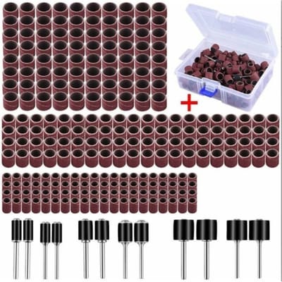 EXCITAT Schuurstrips - Schuurset - Bevat 240 schuurstrips en 12 trommelklauwen geschikt voor Dremel rotatiegereedschappen - 252 artikelen