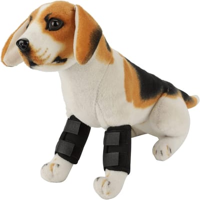 Honden Voorpoot Polsbeschermer en Kniebandage - Ondersteuning voor Artrose en Letsel, Zwart (S)