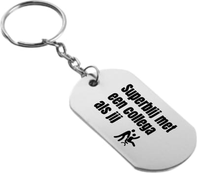 Akyol - Superblij met een collega als jij sleutelhanger cadeau - Cadeau collega - School - Bedankje - Afscheidscadeau - Bedank cadeau - Afscheidscadeau school - Collega kado - 54 X 29