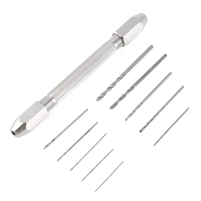 Hexagonale Dubbel Terminated Pin Vice met 10 Micro Gedraaide Boorbits voor Sieraden en Horloge Reparatie Gereedschap