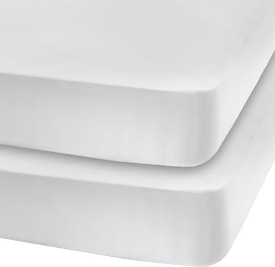 UNIFICATO - Waterdichte Matrasbeschermer 140x200 cm - Hoeslakenbadstof - Ademend - Antibacteriëel - Wit - 2 stuks