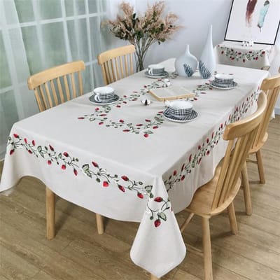 Lente Nieuwe Aardbei Bedrukt Tafelkleed Ins Kleine Frisse En Schattige Rechthoekige Eettafel Tafelmat Thuis Bruiloft Decoratie 40x70cm15x27inch gray