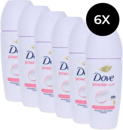 Dove Powder Soft Deo Roller - 6 x 50 ml