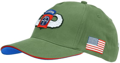 Fostex Garments - Baseball cap 82nd Airborne WWII 3D (kleur: Groen / maat: NVT)