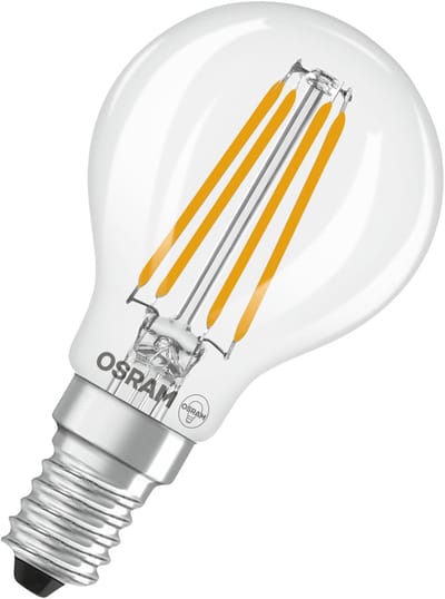 OSRAM LED-lamp Superstar P40 Globe Filament dimbaar, 2700 K warm wit, 3,4 W, E14, helder, 470 lm, 15.000 h, voor tafel- en pendelarmaturen, woonkamer