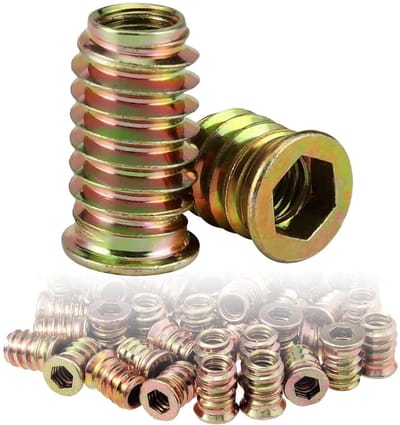 Houten Inzetstukken - Meubel Schroeven - Meubels Monteren - Zeskantaandrijving Platte Kop - M6 x 17mm