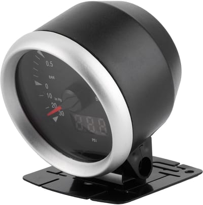 Dailygoods- Turbodrukmeter - Kunststof - Installatieset - Geschikt voor 12V-auto's - Meetbereik - Verlichtingsapparaat - Piekwaardeweergave - Boostmeter