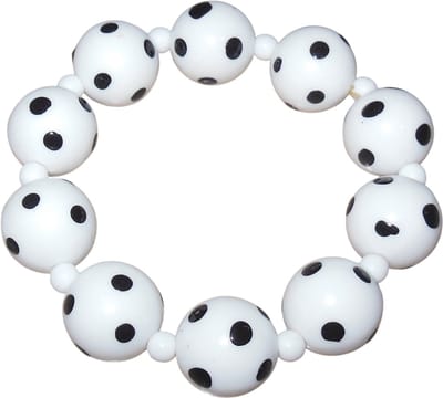 Armband voetbal-patroon wit-zwart