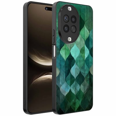 Geschikt voor Huawei Nova 14 Ultra Telefoonhoesje met Groene Bladeren Opdruk - TPU Backcover Case Green Leafs Design - Groen - Smartphonica geschikt voor Huawei Nova 14 Ultra