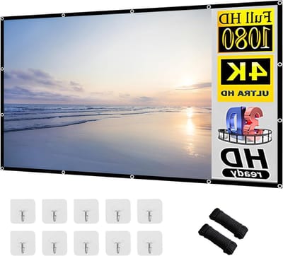 MK Stoer - Projectiescherm - 100 inch - Opvouwbaar - 16:9 HD - Camping en thuisbioscoop - Achterkant - Geschikt voor Beamers - Zwart - 221 x 125 cm