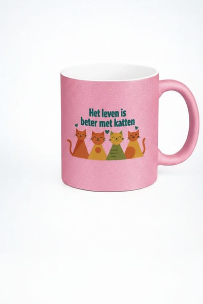 Koffiemok "Het leven is beter met katten" - Cadeau voor kattenliefhebbers