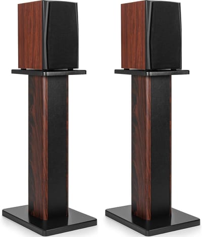 Luidsprekerstandaard Hout - Hifi Ondersteuning - Thuisbioscoop Geluid - Zandvulbaar Ontwerp - 60 cm Set - Bruin