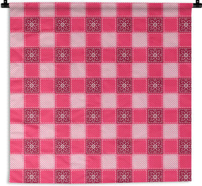 Wandkleed - Wanddoek - Roze - Patronen - Bloemen - 180x180 cm - Wandtapijt